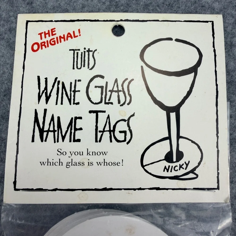 Tuits Tennis Stemware Name Tags 25 Pack Writable Wine Glass Party Markers Labels